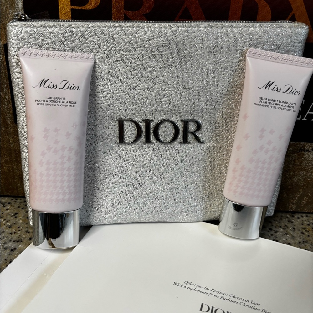 Dior Body Skincare Duo with Silver Pouch